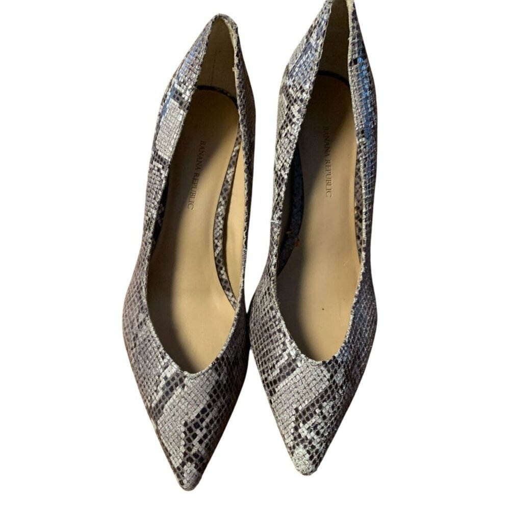 Banana Republic Women's  Lolita Glam  Snakeskin Pointed Toe Heels‎ Size8/3"Heel